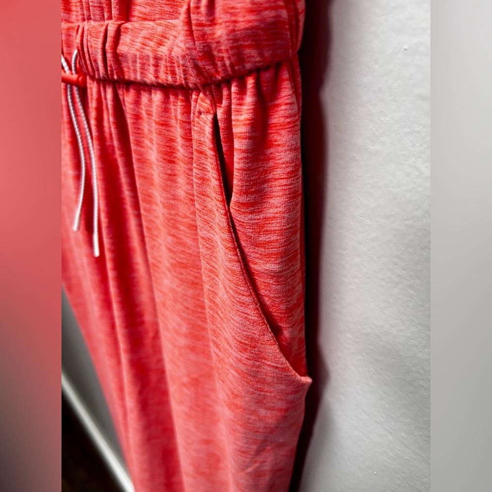 Old Navy Active Cora Coral Neon Jumpsuit SIZE Medium Super Soft Stretchy Knit - Picture 6 of 11